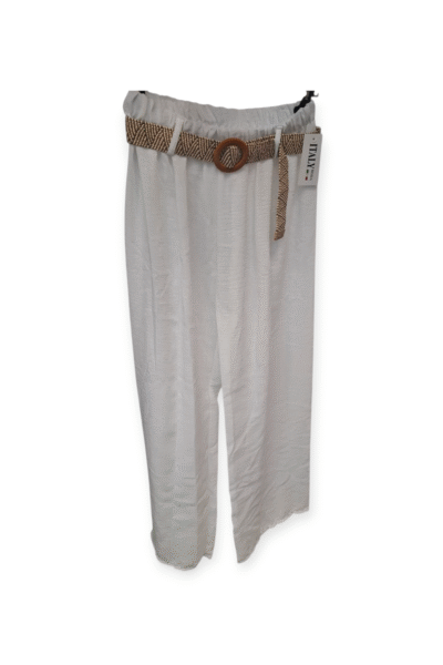 spodnie szerokie 100cm pas viscoza białe